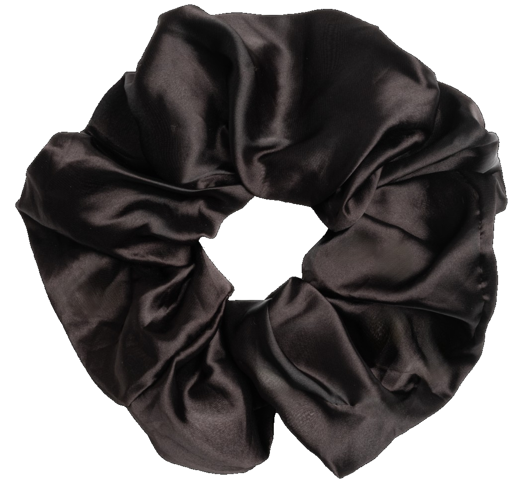 The Overnight black silk scrunchie